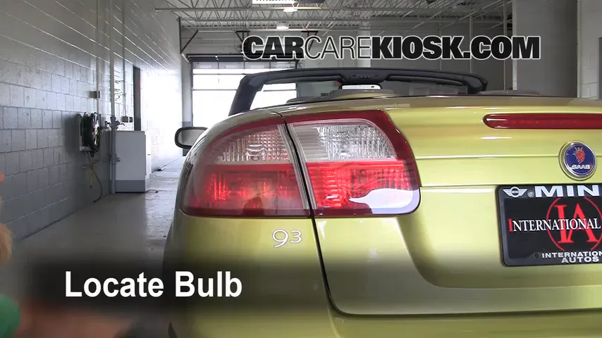 2004 Saab 9-3 Arc 2.0L 4 Cyl. Turbo Convertible (2 Door) Luces Luz de reversa (reemplazar foco)